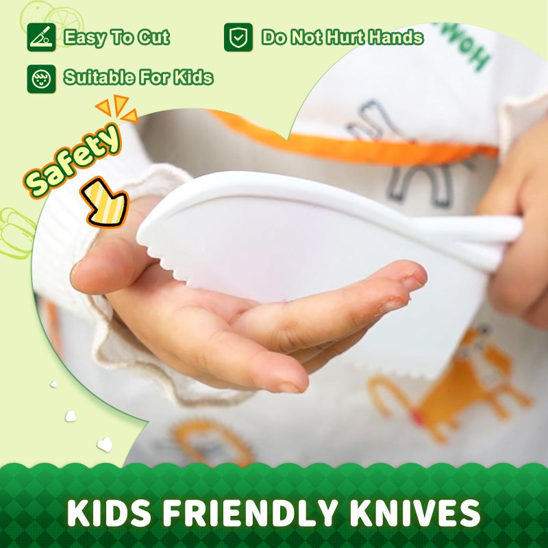 Yeeammk 13 Pieces Montessori Kitchen Toys for Toddlers-Kids Cooking Sets Real-Toddler Toys Set for Real Cooking with Plastic Children Safe Knives Crinkle Cutter Kids Cutting Board - Image 4