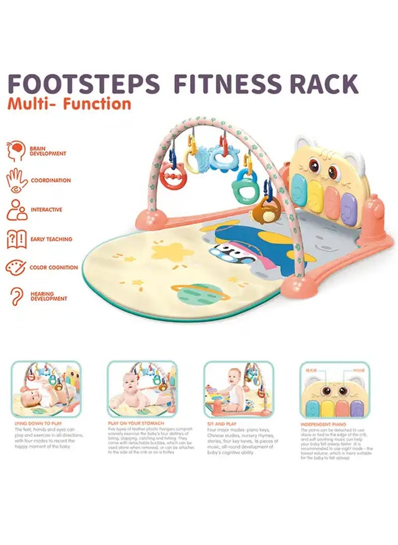 BAYBEE Baybee Owl Piano Baby Play Gym Mat for Babies, Activity Playgym for Baby with 5 Hanging Toys & Rotatable Piano | Baby Bedding Set Crawling mats for floor | Baby Play Gym Mat for Babies 0 to 12 Months  - Image 3