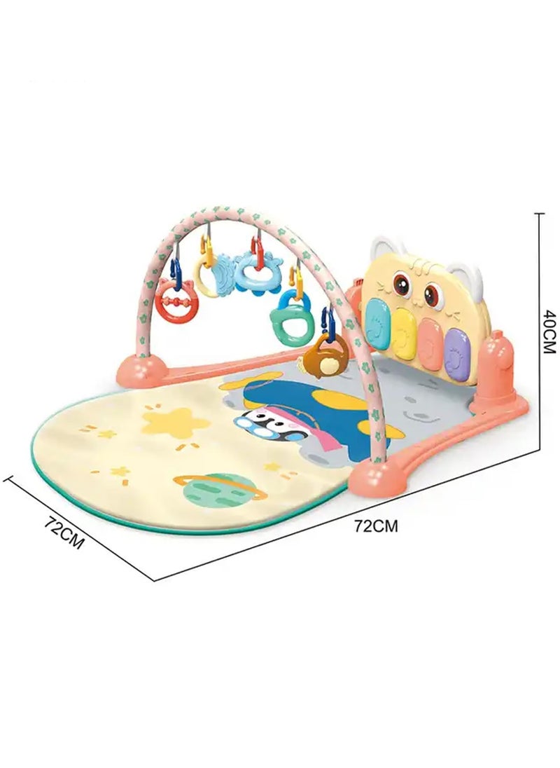 BAYBEE Baybee Owl Piano Baby Play Gym Mat for Babies, Activity Playgym for Baby with 5 Hanging Toys & Rotatable Piano | Baby Bedding Set Crawling mats for floor | Baby Play Gym Mat for Babies 0 to 12 Months  - Image 4