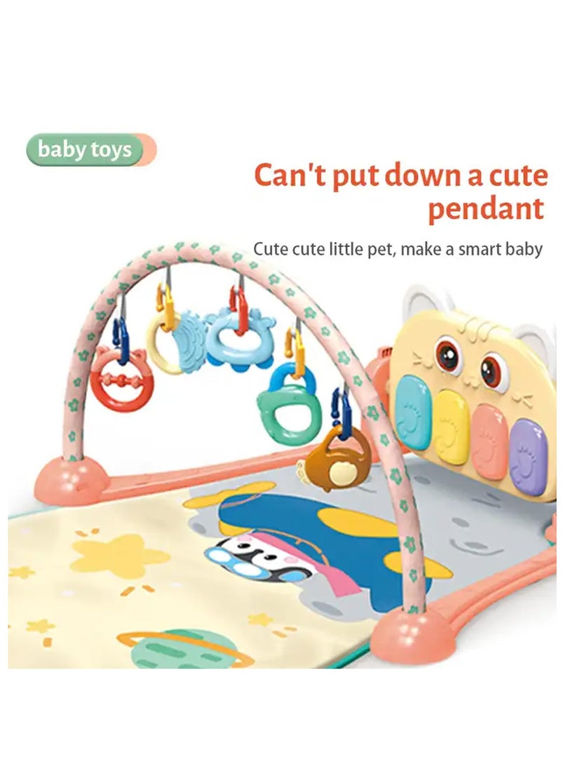 BAYBEE Baybee Owl Piano Baby Play Gym Mat for Babies, Activity Playgym for Baby with 5 Hanging Toys & Rotatable Piano | Baby Bedding Set Crawling mats for floor | Baby Play Gym Mat for Babies 0 to 12 Months  - Image 2