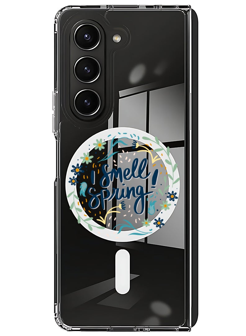 Theodor Magnetic Case for Samsung Galaxy Z Fold 6 Compatible with MagSafe Wireless Charging, Shockproof Phone Bumper Cover I smell Spring - Image 1
