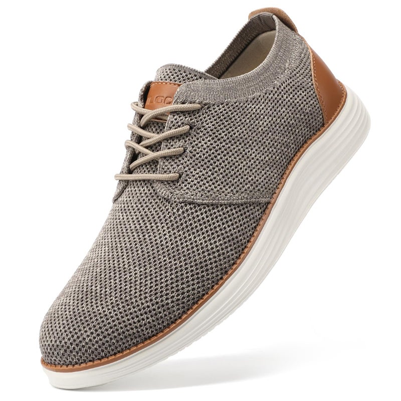 VILOCY Men's Fashion Dress Sneakers Casual Walking Shoes Business Oxfords Comfortable Breathable Lightweight Tennis Zapatos para Hombre Mottled Grey,US13 EU47 - Image 1