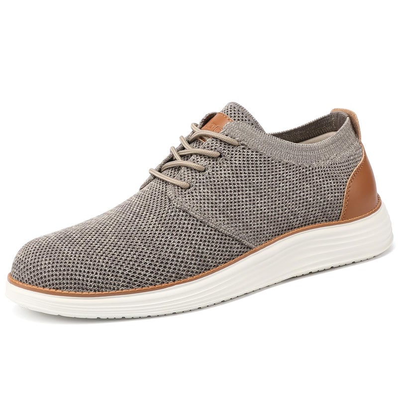 VILOCY Men's Fashion Dress Sneakers Casual Walking Shoes Business Oxfords Comfortable Breathable Lightweight Tennis Zapatos para Hombre Mottled Grey,US13 EU47 - Image 4