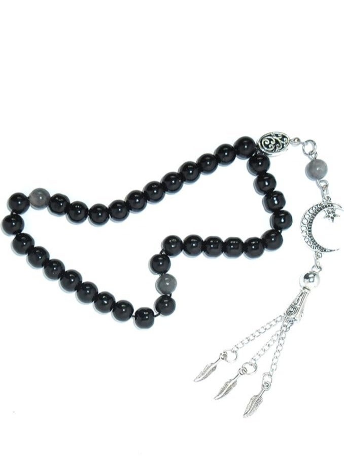 A Unique Rosary  Combination of Agate Stones with Natural Labradorite Stone for Daily Meditation, Prayer, Positivity & Peace – Perfect Gift for Any Occasion - Image 5