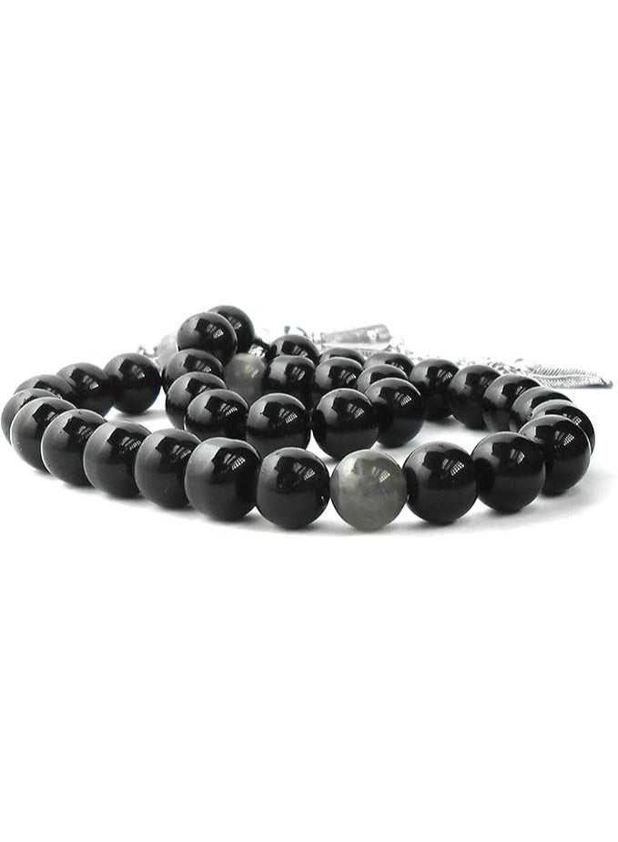 A Unique Rosary  Combination of Agate Stones with Natural Labradorite Stone for Daily Meditation, Prayer, Positivity & Peace – Perfect Gift for Any Occasion - Image 5