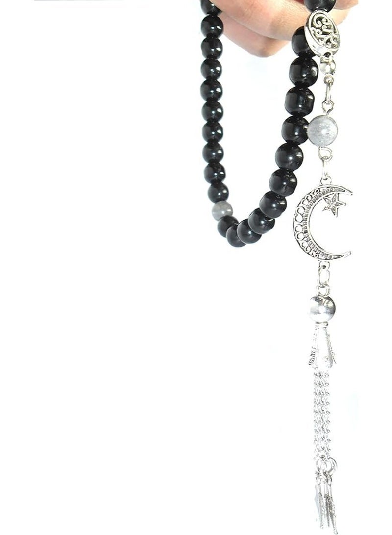 A Unique Rosary  Combination of Agate Stones with Natural Labradorite Stone for Daily Meditation, Prayer, Positivity & Peace – Perfect Gift for Any Occasion - Image 3