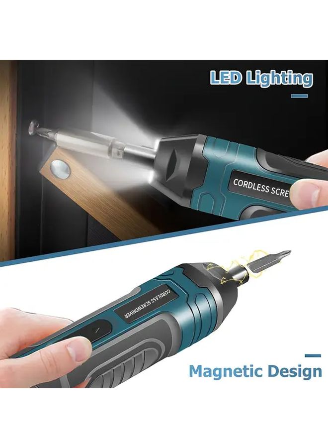 12pcs Cordless Electric Screwdriver With LED Light 4 Adjustable Torque Compact Repair Tool For Home Furniture Appliances - Image 3