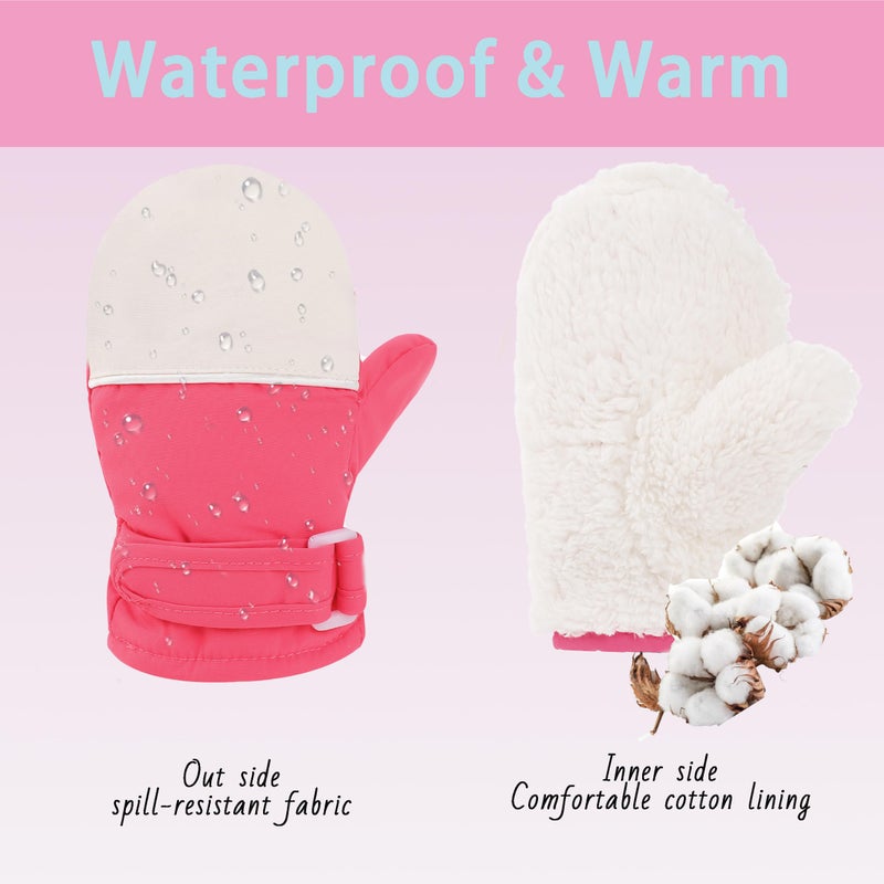ENBAOHUI Baby GlovesToddler Snow Glove Waterproof Mittens Fleece Lined Winter Warm Glove Kids Snow Infant Ski Mitten for Baby Boys Girls Colorful Dino/Peacock Blue Dino 2-4T - Image 3