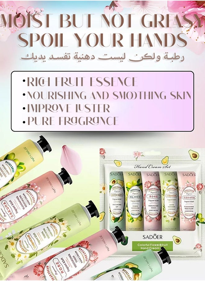 SADOER Hand Cream Gifts Set For Women,Hand Lotion Travel Size in Bulk For Dry Cracked Hands,Mini Hand Lotion For Festival Gift,Natural Plant Fragrance Mini Hand Lotion Moisturizing Hand Care Cream  - Image 5