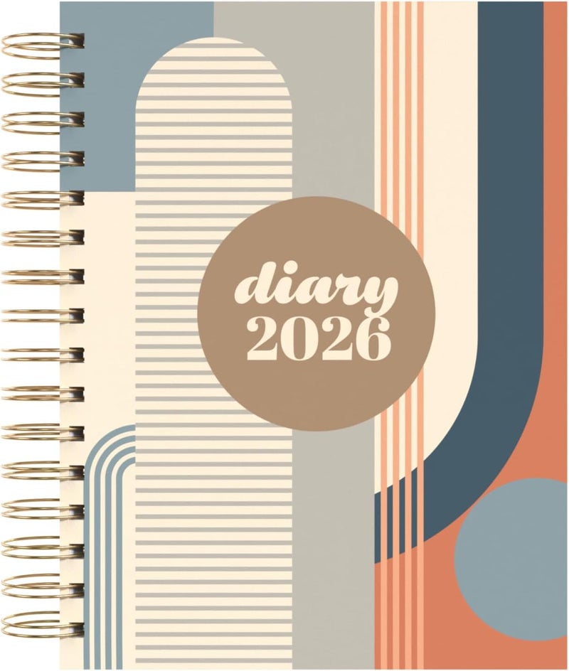 Collins - Scandi - 2026 12 Month Calendar Year Planner, Day-To-Page with 1/2 Hourly Appointments Diary, A5 Wiro Bound Hard Cover - Geo Blue (E-PW51.GEBL-26) - Image 2