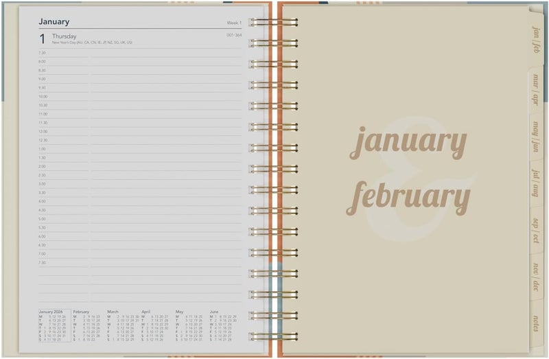 Collins - Scandi - 2026 12 Month Calendar Year Planner, Day-To-Page with 1/2 Hourly Appointments Diary, A5 Wiro Bound Hard Cover - Geo Blue (E-PW51.GEBL-26) - Image 5