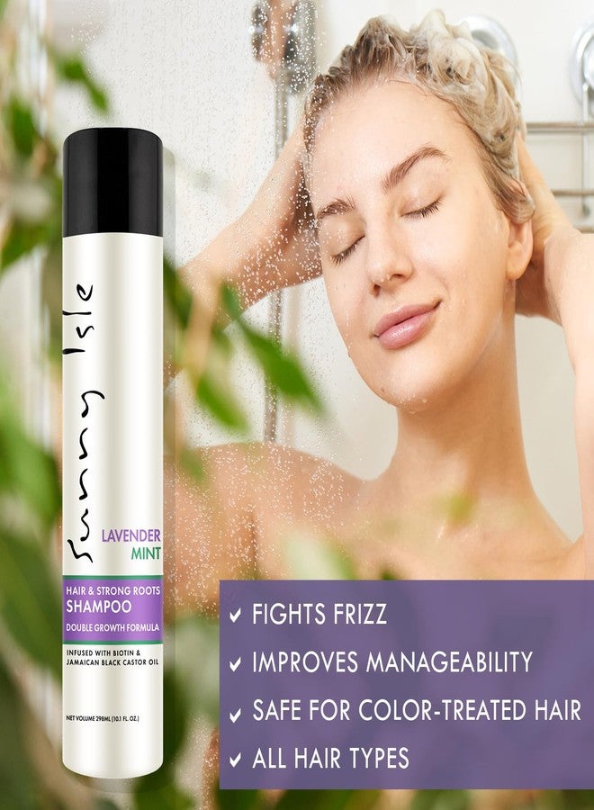 Sunny Isle Lavender Mint Hair and Strong Roots Shampoo 10.1oz | Strengthening with Biotin, Jamaican Black Castor Oil | Paraben & Sulfate Free | Double Growth Formula - Image 3
