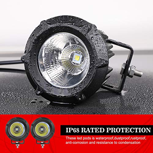 Auto Power Plus LED Pods, 2PCS 3" 50W Round Off Road Driving Lights Spot Flood Combo Round LED Pod Light Waterproof Backup Work Light for Off Road Truck Motorcycle ATV Boat Tractor - Image 4