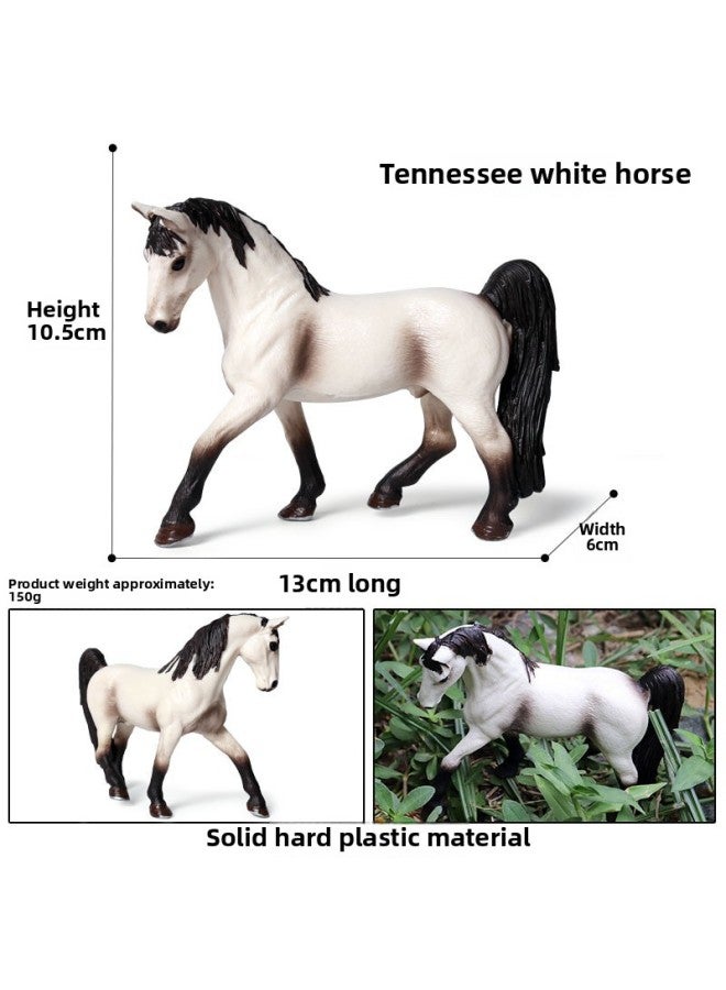 Solid Realistic Animal Horse Model Foal Stallion Black Horse Wild Children's Cognitive Toys Wild Animal Models-Color:M-320 Tennessee White Horse [0.135KG]]