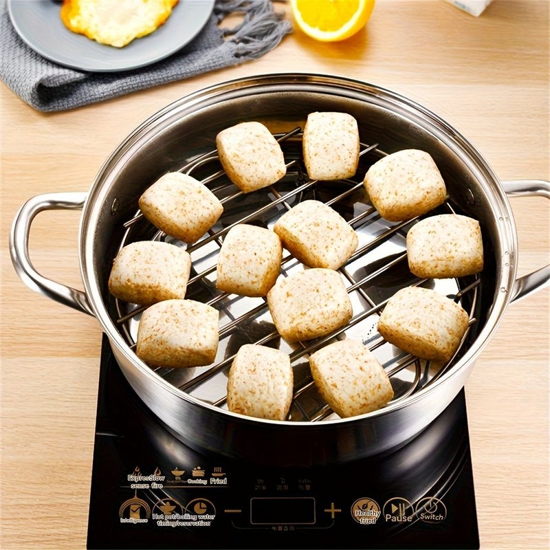 3pcs Stainless Steel Round Steaming Rack Set For Air Fryer Soup Pot Cooking - Image 3