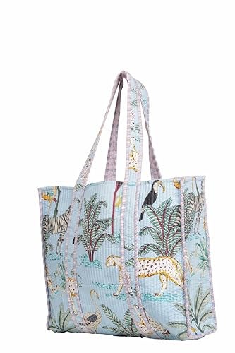 INDACORIFY Cotton Printed Tote Bag Women Shopping Carry Bag Indian Handmade Shopping Bag Ethnic Baho Hippie Shoulder Bag - Image 4
