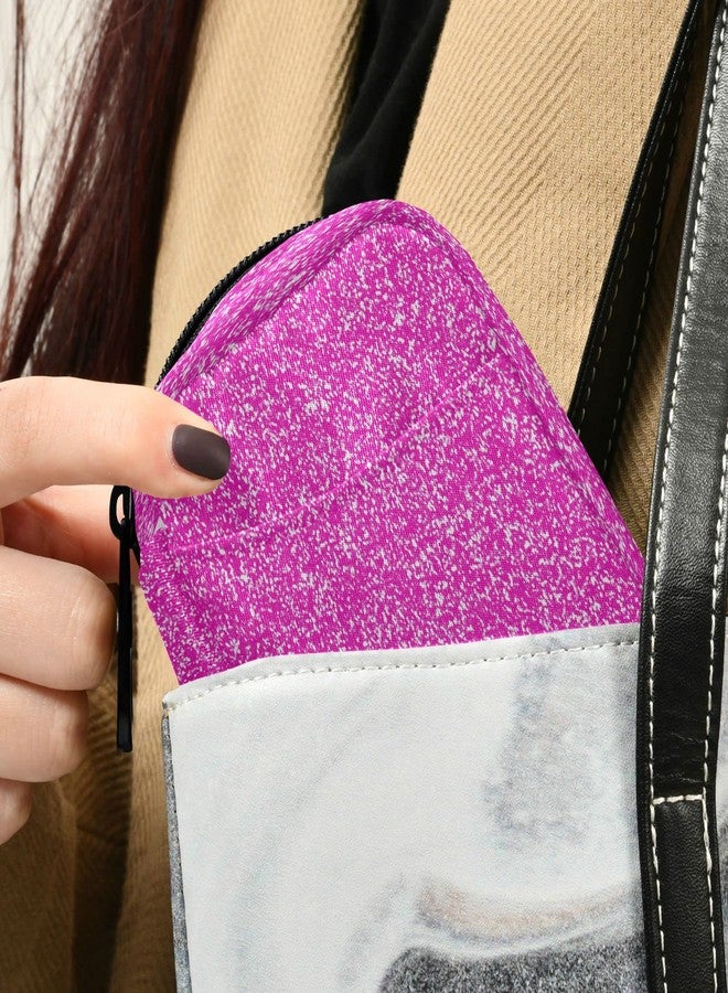 Pfrewn Magenta Hot Pink Fuchsia Glitter Sparkle Pill Organizer Case 7 Day Small Cute Bling Travel Pill Box with Zipper Portable Weekly Vitamin Medicine Supplement Holder Pouch Bag - Image 5