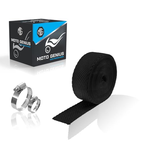 MOTO GENIUS Universal 3 Metre Silicate Fiber Silencer Wrap Bike Exhaust Heat Shield for RE Bullet - High-Temperature Resistance - Image 1