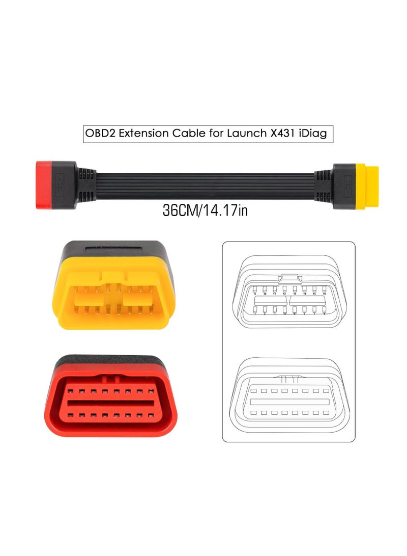 لانش كابل لانش OBD2 لتوصيل أجهزة فحص X431 بالسيارة - وصلة 36 سم ذكر في أنثى - Image 5