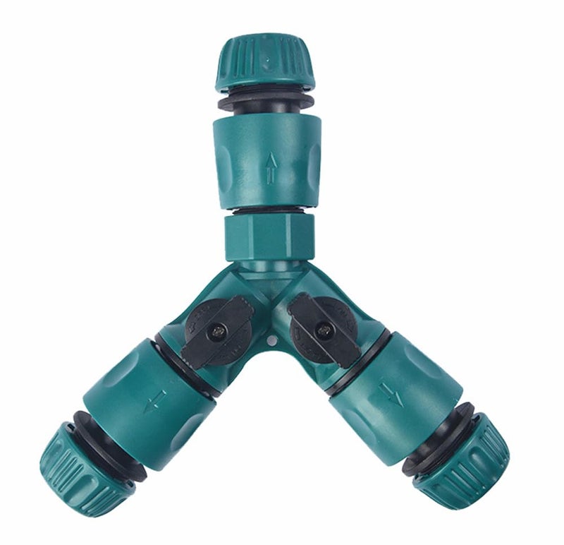 Preptep multi tap connector, Splitter 3 way pipe connector equipped with 3 splitter garden irrigation hose connectors 3/4 inch and 1/2 inch - Image 2