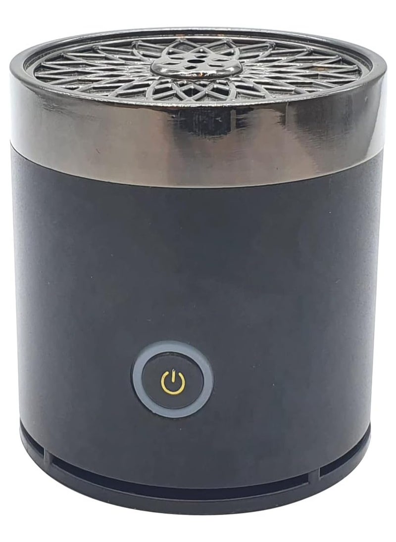 Bukhoor Electric Mini Car Bakhoor Burner – Portable USB-Powered Arabic Oud Incense Diffuser for Car, Office & Home Use – Compact Black Mabkhara for Oud, Resin & Electric Bakhoor – Heat-Safe, Smokeless Fragrance Dispenser with Rechargeable Battery  - Image 1