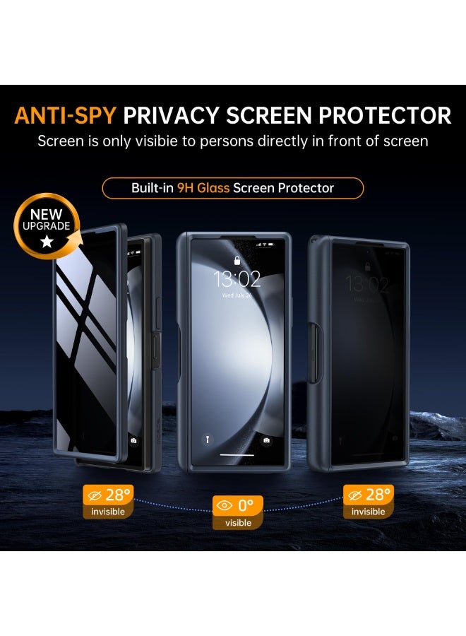 موبوسي غطاء هاتف سامسونج جالكسي زد فولد 6 مع حامل دائري دوار وواقي شاشة للخصوصية، متوافق مع MagSafe، حماية عسكرية تصل إلى 18 قدم، غطاء نحيف مقاوم للصدمات بالمغناطيس، أسود - Image 4