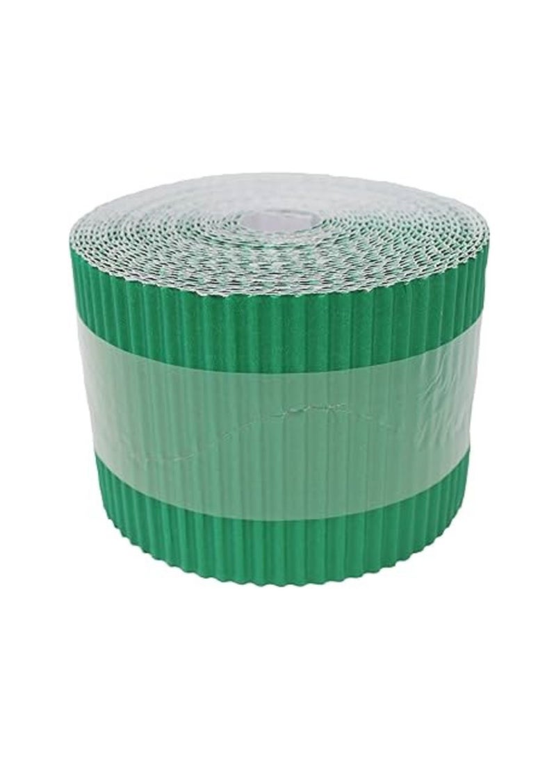 Terabyte Corrugated Display Borders for School Classroom Decorations,Border Rolls for Displays Border Rolls Corrugated Backing Paper for Wall Displays School (Width 10cm x  Length 15cm) Green Color - Image 1