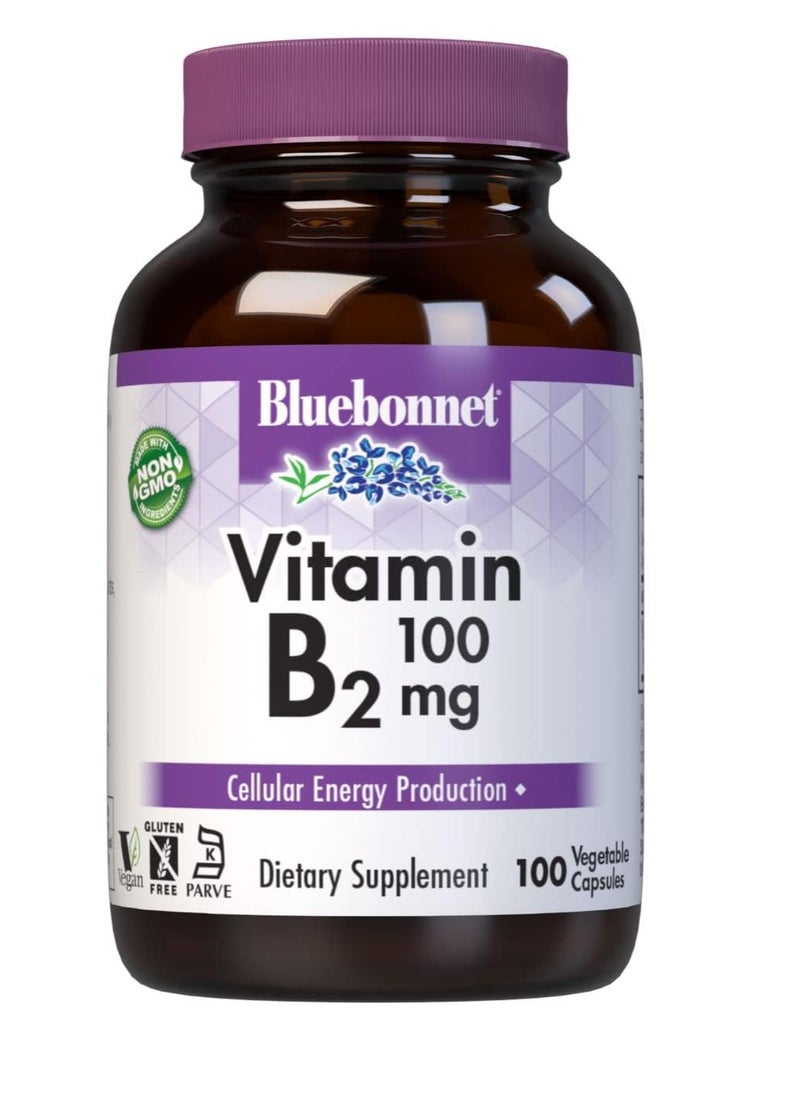 Bluebonnet Nutrition - Vitamin B2 100 Mg Capsules, 100 Capsules - Image 1