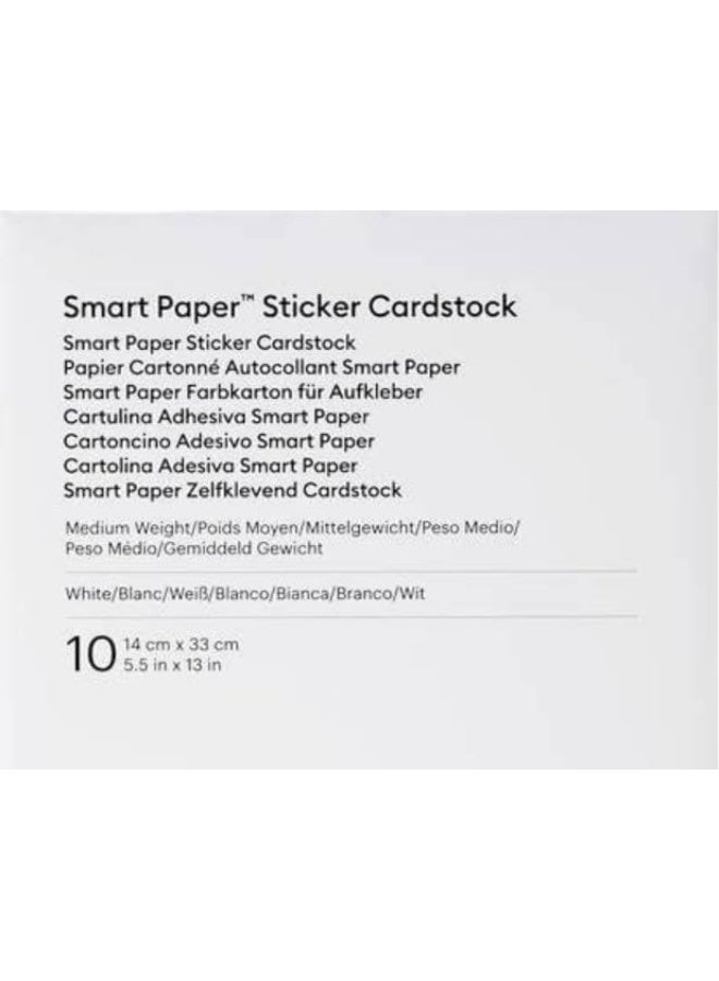 Cricut ورق ملصقات ذكي كاردستوك أبيض 14 سم × 33 سم (5.5" × 13") 10 عبوة للاستخدام مع جوي - Image 4