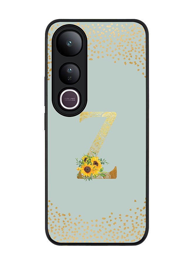 Stylizedd For vivo V50 Lite Case,Slim fit Camera Protection, Shockproof Thin Phone cover  - Custom Floral Monogram - Z  (Light Grey )