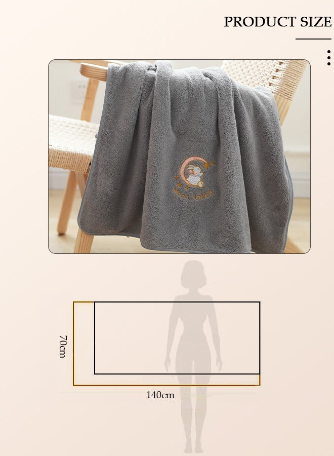 DUNISO منشفة حمام ميكروفايبر، منشفة جسم ناعمة ماصة من ميكروفايبر، منشفة سريعة الجفاف متعددة الأغراض، شراشف حمام خفيفة الوزن، تستخدم في السبا، اليوغا، اللياقة البدنية، الحمام 70×140CM - Image 2