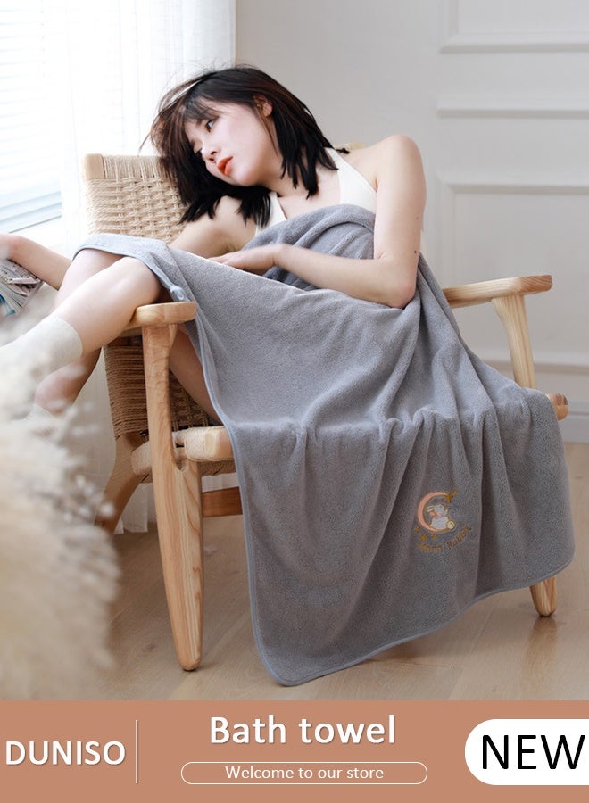 DUNISO منشفة حمام ميكروفايبر، منشفة جسم ناعمة ماصة من ميكروفايبر، منشفة سريعة الجفاف متعددة الأغراض، شراشف حمام خفيفة الوزن، تستخدم في السبا، اليوغا، اللياقة البدنية، الحمام 70×140CM - Image 1
