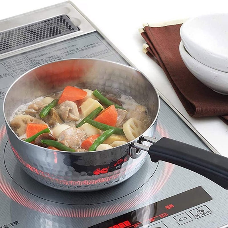 Tikusan Yukihira Pan Traditional Japanese Saucepan Stainless Steel Made In Japan With Two Sided Pour Spouts (7.9Inch(20Cm)) - Image 2