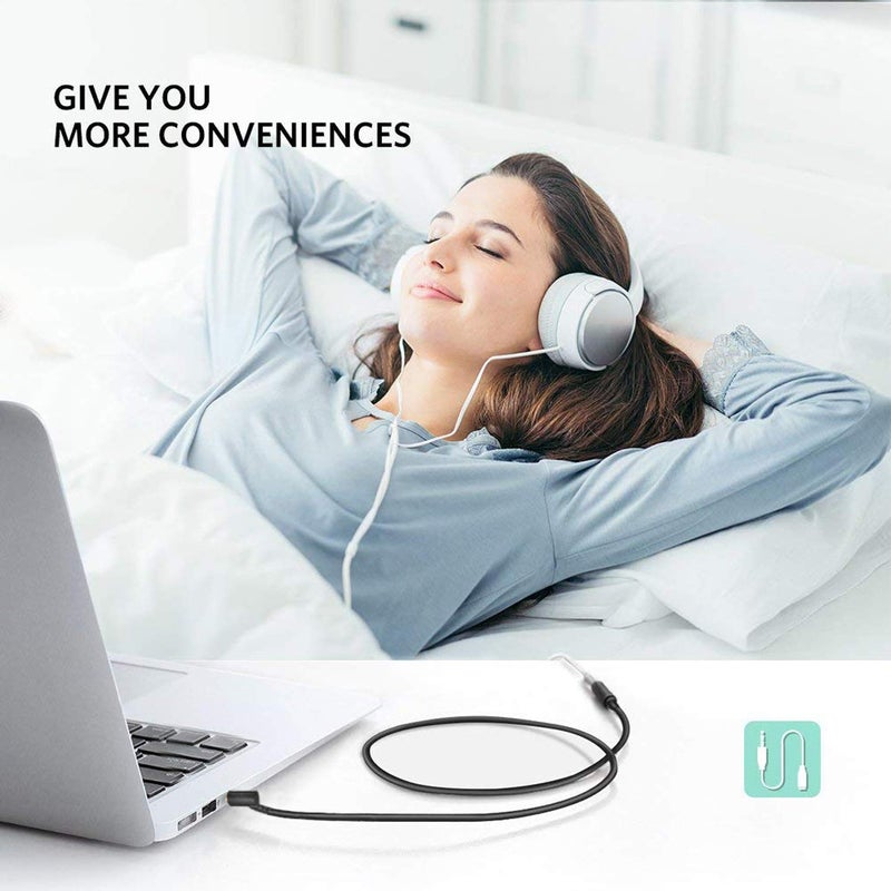 Tobysome Headphone Extension Cable Cord Wire Compatible with Bose QuietComfort 35 QC45 QC35II QC25 QC15 QC3 QC2 NC700 Headphones - 16.5FT - Image 4