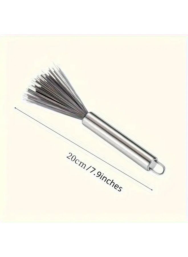 A Stainless Steel Long Handled Hanging Cleaning Brush Bright Silver Durable Metal Bristles For Ceiling Fans Furniture Living Room Bedroom Bathroom Kitchen With Ergonomic Handle - Image 4
