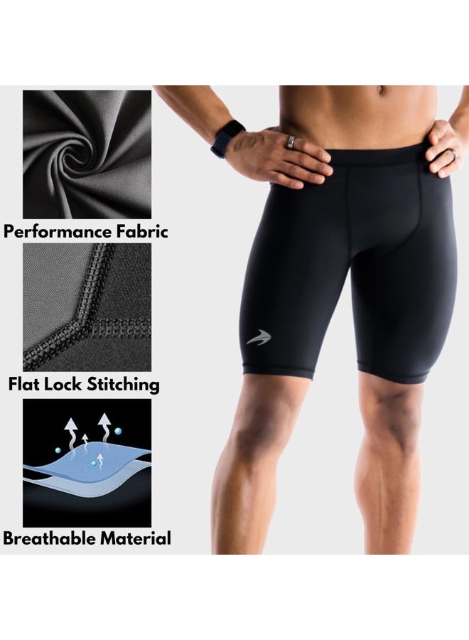 CompressionZ (Medium, Black) - Shorts - Men's Boxer Brief - Best for Running, Cycling, Basketball - Image 4