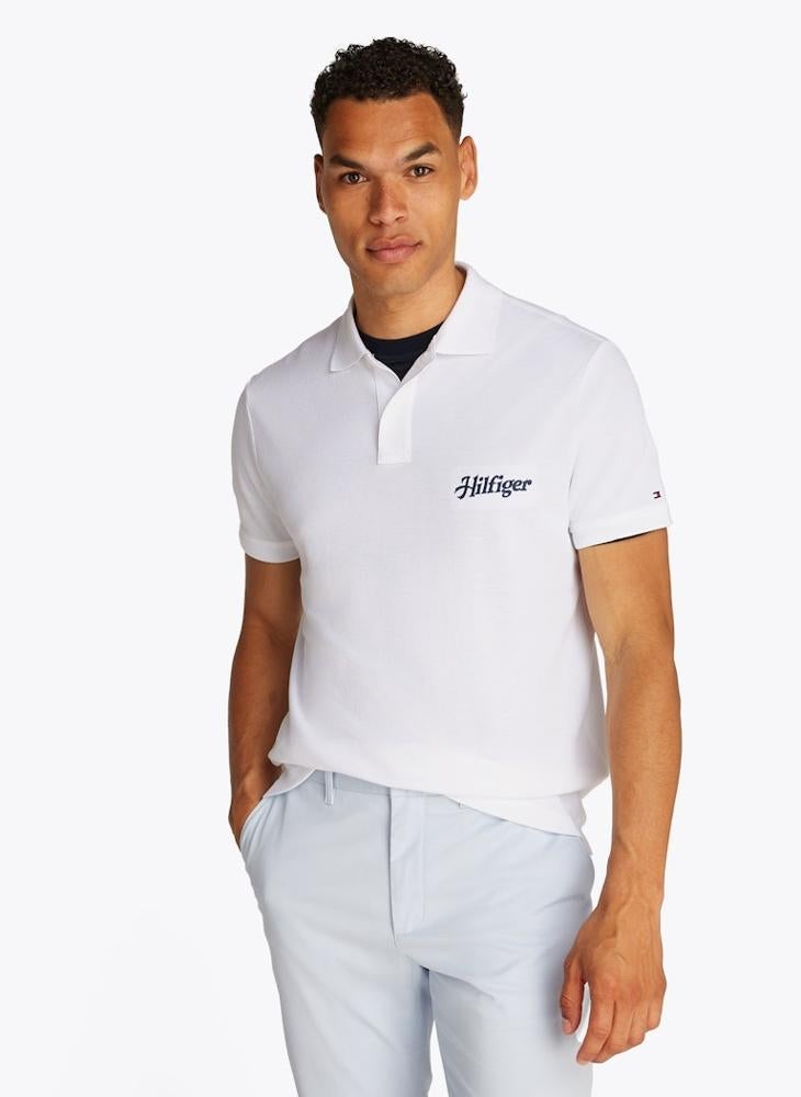 تومي هيلفيغر بولو بقصة عادية وأكمام قصيرة برسومات - Image 1