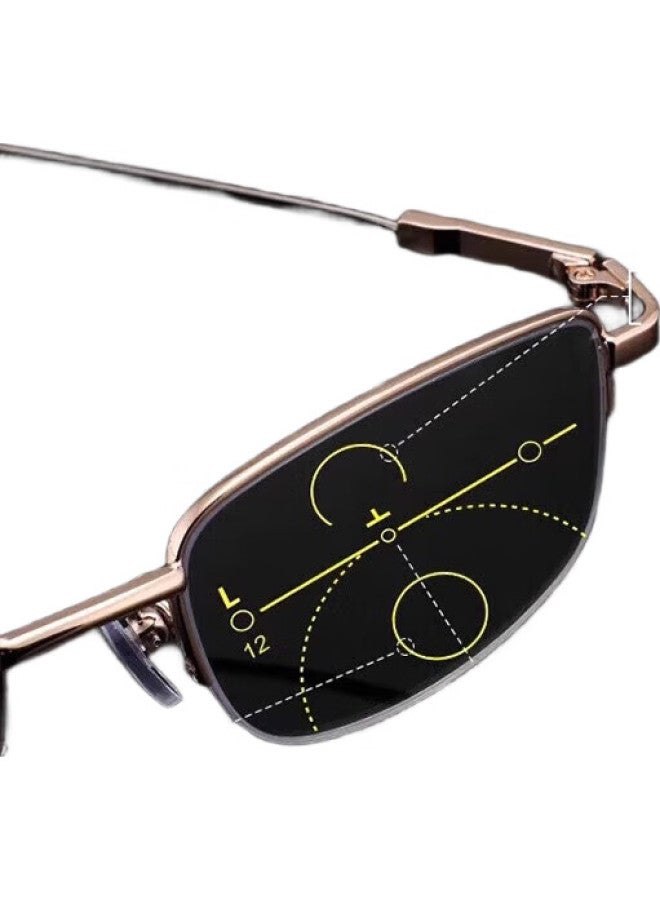GOGOSOON Men'S Folding Anti-Blue Light High Definition Retro Bifocal Crystal Reading Glasses For Elderly - Image 2