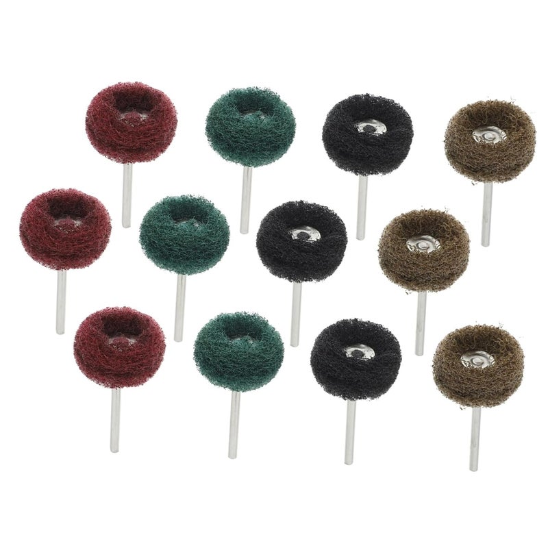 Gatuida 12pcs Polishing Buffing Wheel Kit with Nylon Fiber Heads for Drill Durable Grinding Attachments for Surfaces Complete Abrasive for DIY and Professional Use - Image 1