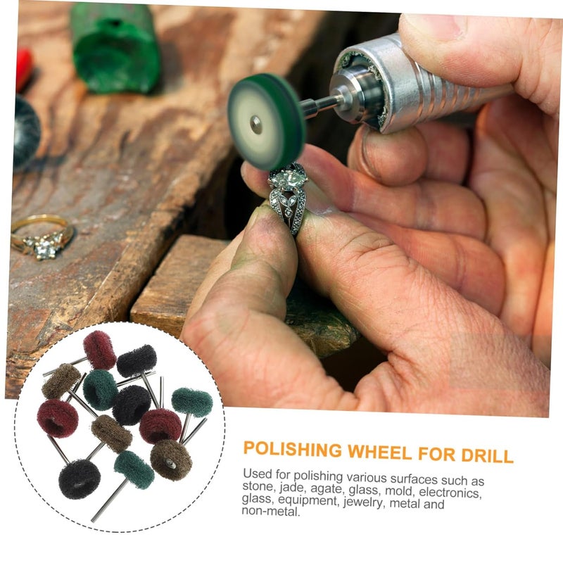 Gatuida 12pcs Polishing Buffing Wheel Kit with Nylon Fiber Heads for Drill Durable Grinding Attachments for Surfaces Complete Abrasive for DIY and Professional Use - Image 5
