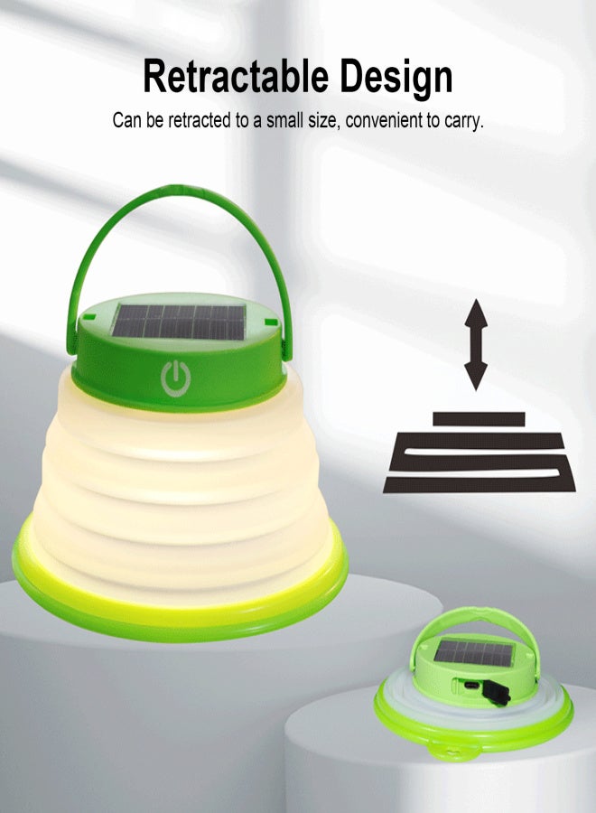Retractable Solar Light Outdoor Waterproof Foldable Tent Light Portable Leds Rechargeable Camping Lamp with Handle for Emergency/Mountaineering/Fishing - Image 4