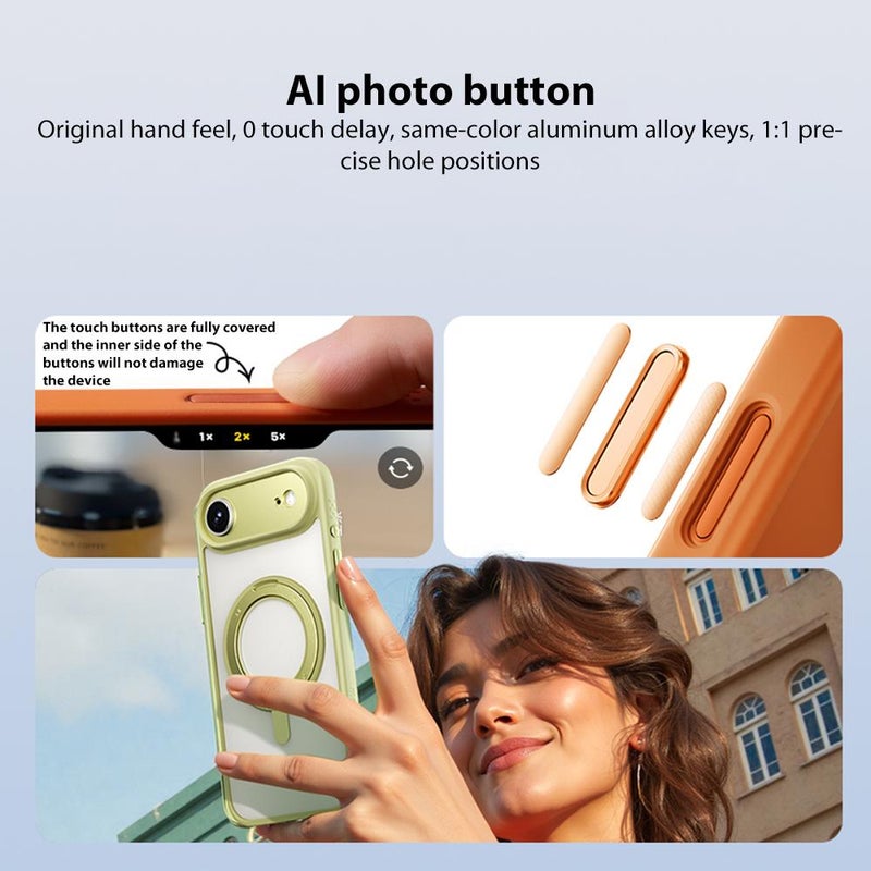 Momax For Iphone 17 Pro Max Magsafe Magnetic Metal Rotating Holder Phone Case(Black) - Image 5