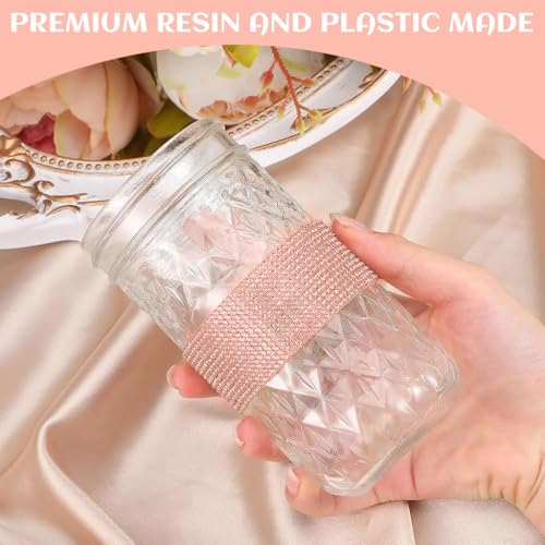 MAYCREATE® Rose Gold Self Adhesive Rhinestone Ribbon, Bling Crystal Diamond Ribbon Roll Wrap Glittering Rhinestones Sticker for Gift Wrapping, DIY Arts Crafts Projects, Wedding, Party Decor, 1 Yard - Image 4