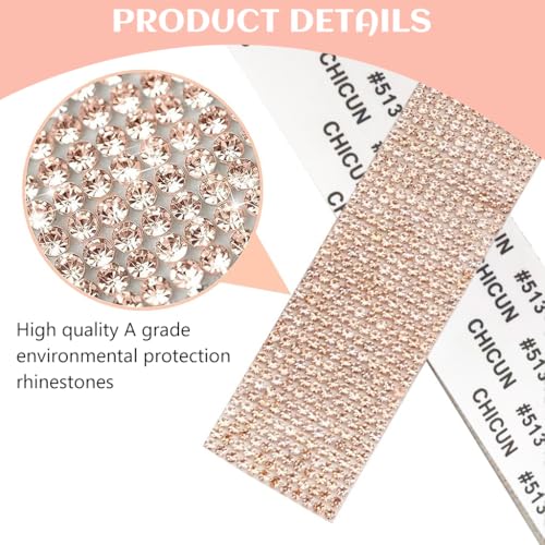 MAYCREATE® Rose Gold Self Adhesive Rhinestone Ribbon, Bling Crystal Diamond Ribbon Roll Wrap Glittering Rhinestones Sticker for Gift Wrapping, DIY Arts Crafts Projects, Wedding, Party Decor, 1 Yard - Image 3