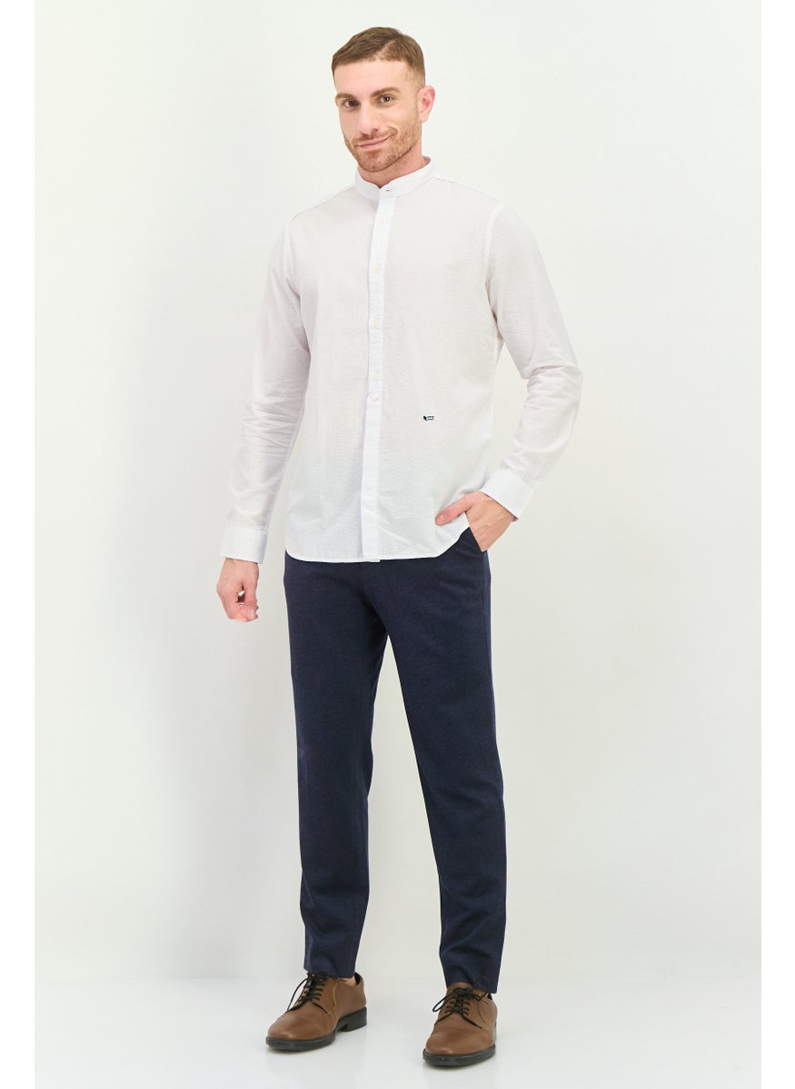 GAS Men Regular Fit Brand Logo Long Sleeve Casual Shirt, White  - Image 4