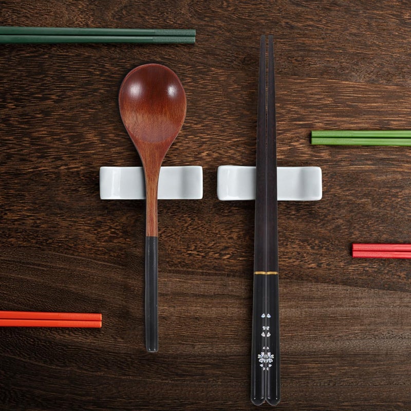FELTECHELECTR 1Set Japanese Style Wooden Chopsticks and Spoon of Reusable Kitchen Utensils for Tableware Dining and Cooking for Home Office and Travel - Image 3