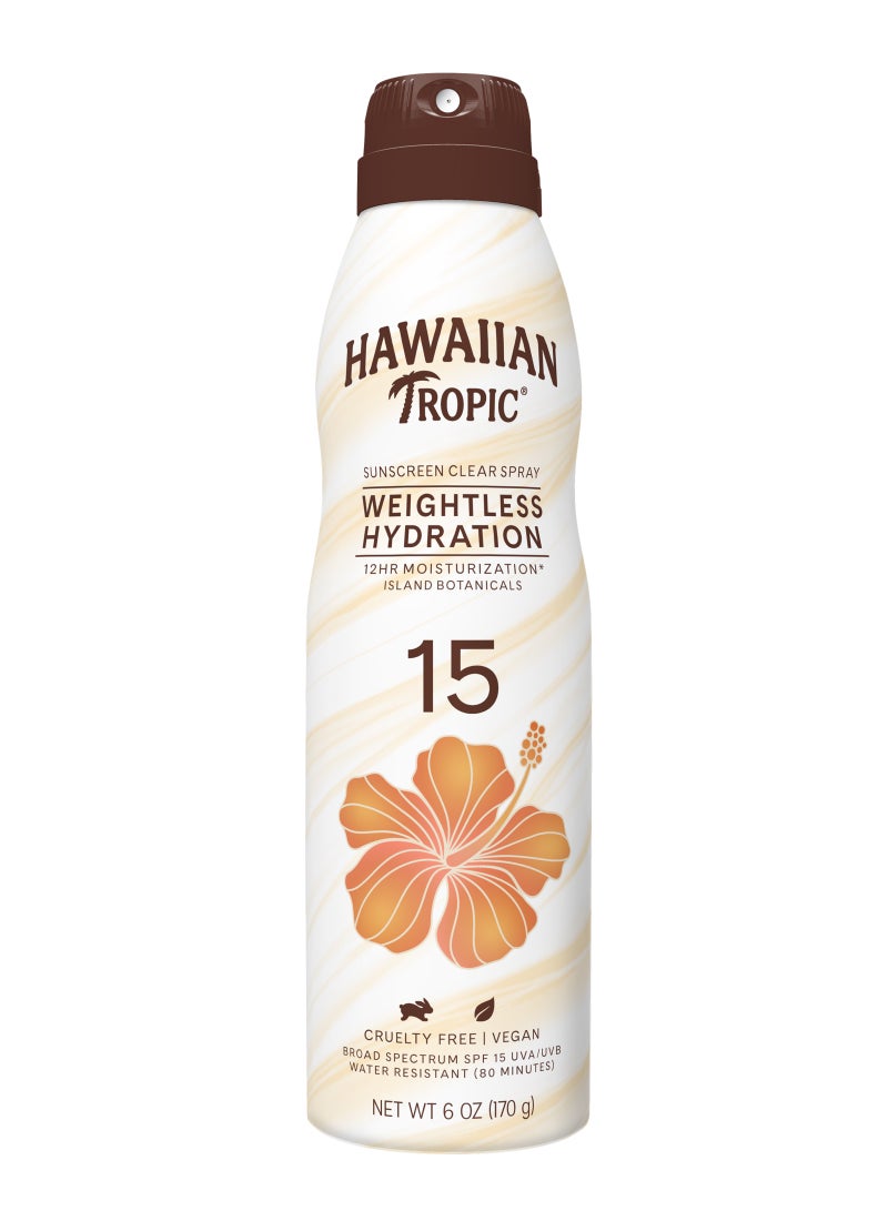 Hawaiian Tropic بخاخ واقي شمس خفيف الوزن من حرير الترطيب SPF 15 - Image 1