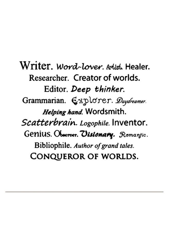 RYN Quote Writer Themed Wall Art White/Black 30x30cm - Image 1