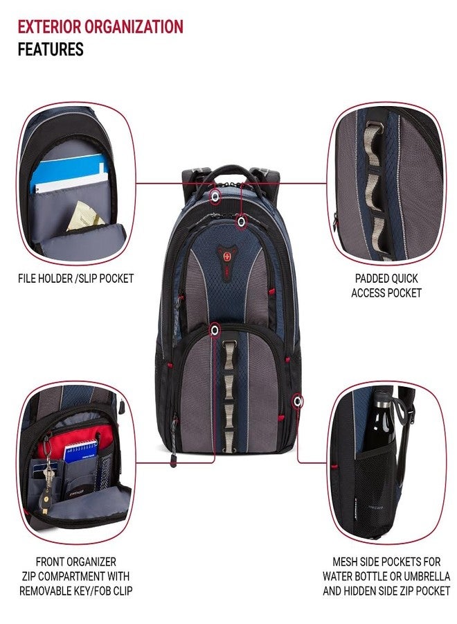 Wenger Cobalt Laptop Backpack, Fits 16 inch Laptop, Men's and Women's, Blue/Grey - Image 3