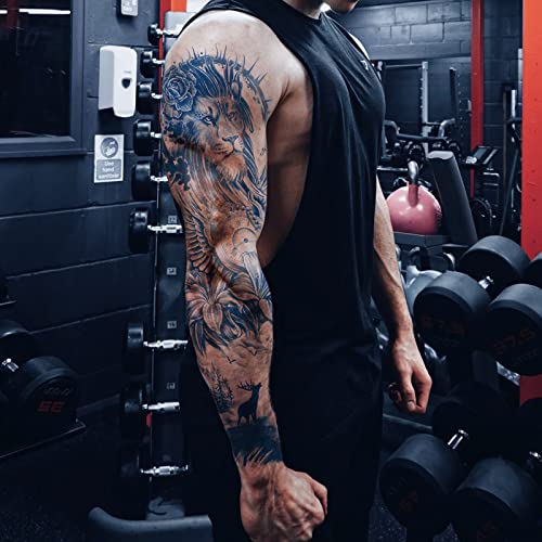 Aresvns 5 Sheets Semi Permanent Sleeve Tattoo for Men and women, Realistic Temporary Tattoos Full Arm Waterproof & Long-Lasting 1 Week Christmas Gift - Image 3